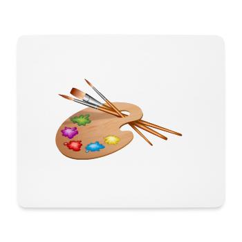 maler painter pinsel paint farbe artist color colo - Mousepad (Querformat) - Weiß - Vorne
