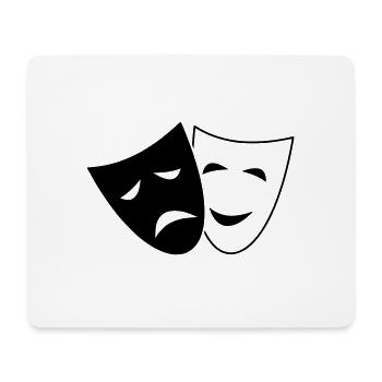 Comedy Theater Masken Idee Geschenk lustig traurig - Mouse Pad (horizontal) - white - Front