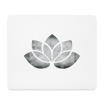yoga lotus flower silver - Mouse Pad (horizontal) - white - Front