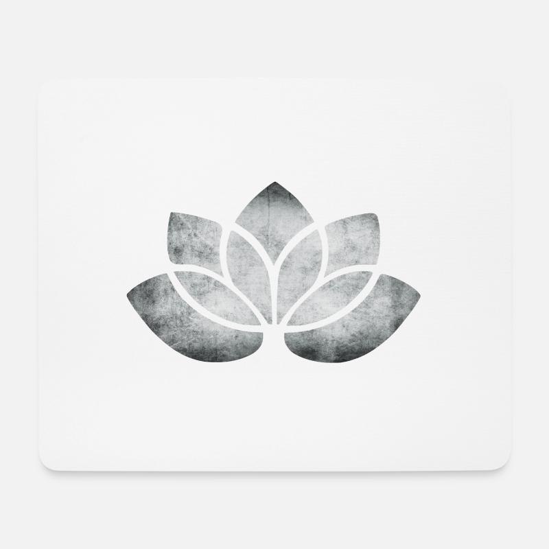 yoga lotus blume silber - Mousepad (Querformat) - Weiß