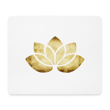 yoga lotus flower gold - Mouse Pad (horizontal) - white - Front