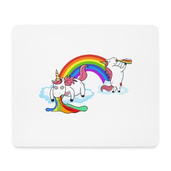 Einhorn beim Kotzen Saufen - Mousepad (Querformat) - Weiß - Vorne