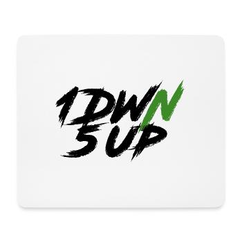 1DWN5UP black - Mouse Pad (horizontal) - white - Front
