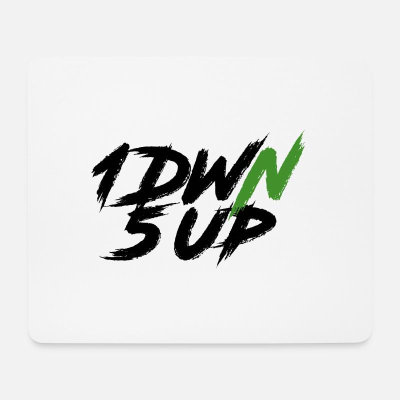 1DWN5UP black - Mousepad (Querformat) - Weiß