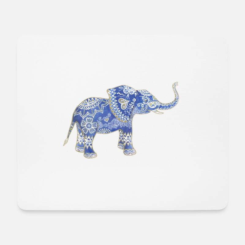 Indian elephant - Mousepad (Querformat) - Weiß