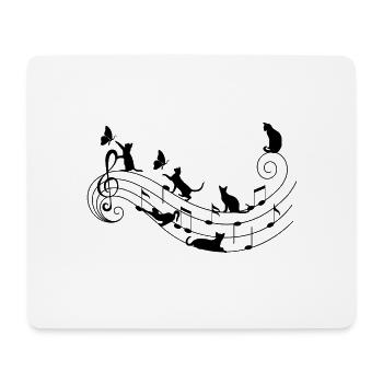 Cats and music - Mouse Pad (horizontal) - white - Front