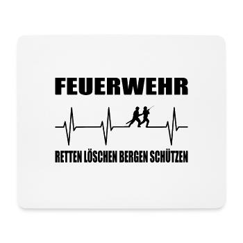Feuerwehr - Mousepad (Querformat) - Weiß - Vorne