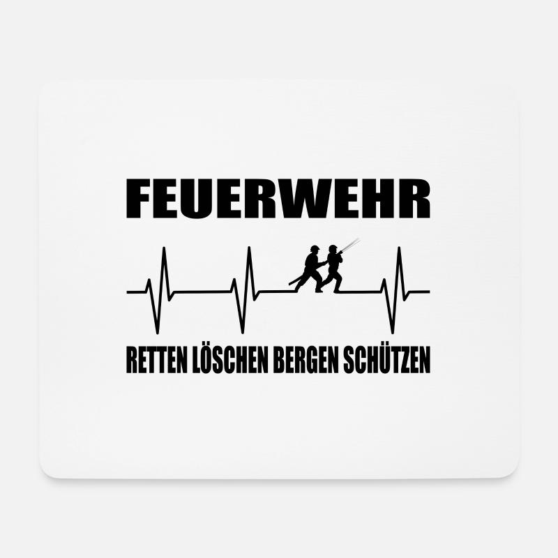 Feuerwehr - Mousepad (Querformat) - Weiß