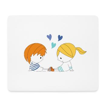 Loris & Mila rothaarig blond - Mousepad (Querformat) - Weiß - Vorne