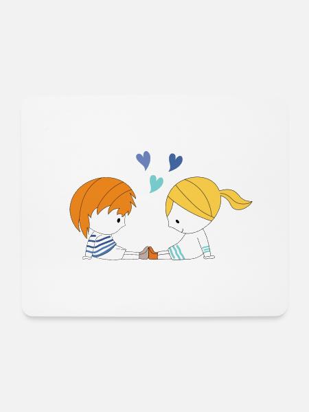 Loris & Mila rothaarig blond - Mousepad (Querformat) - Weiß