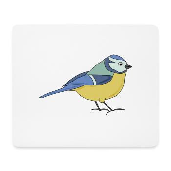 kleine Blaumeise, bunt - Mousepad (Querformat) - Weiß - Vorne