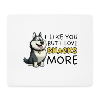 Dessin animé Sibérien Husky Snack Lover - Tapis de souris (format paysage) - blanc - Devant