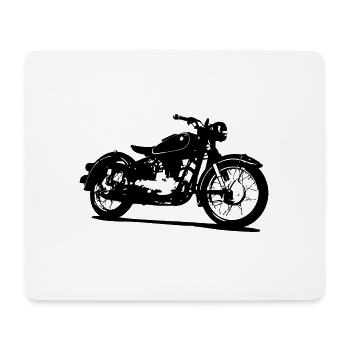 Moto classique vélo015 - Tapis de souris (format paysage) - blanc - Devant