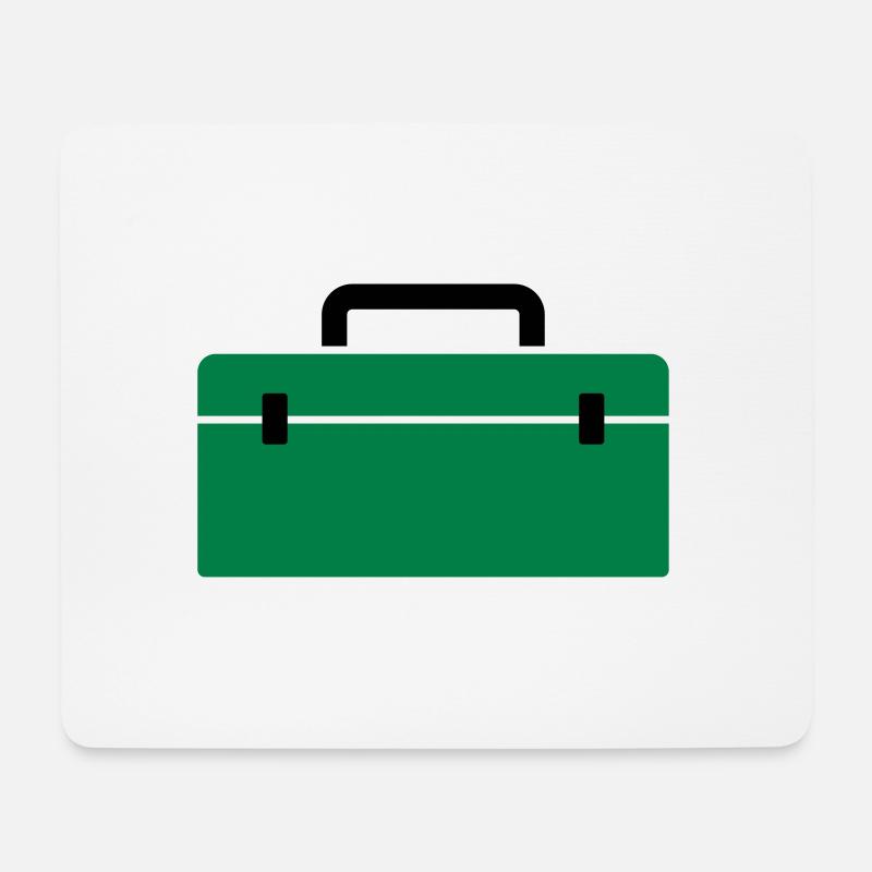 Werkzeugkiste oder Angelkoffer - Geschenk - Mousepad (Querformat) - Weiß