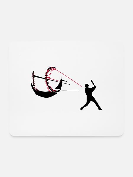 Baseball - Mousepad (Querformat) - Weiß
