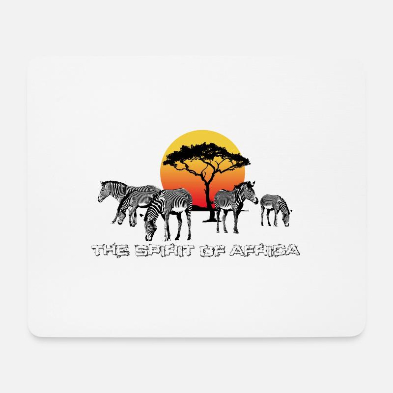 Zebras AFRICA Afrika Sonnenuntergang Romantik pur - Mousepad (Querformat) - Weiß
