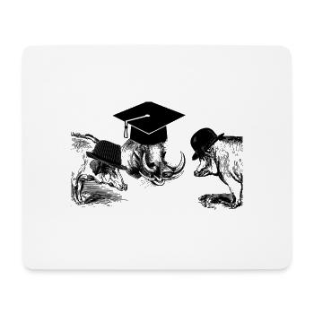 Schweine mit Hüten2 - Mousepad (Querformat) - Weiß - Vorne