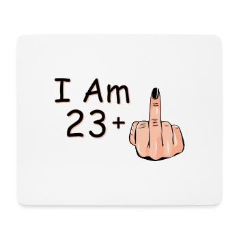 Ich bin 23 + 1 Mittelfinger Hemd Ich bin 23 plus, - Mousepad (Querformat) - Weiß - Vorne