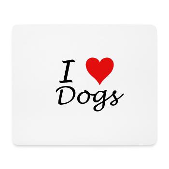 I Love Dogs - Mousepad (Querformat) - Weiß - Vorne