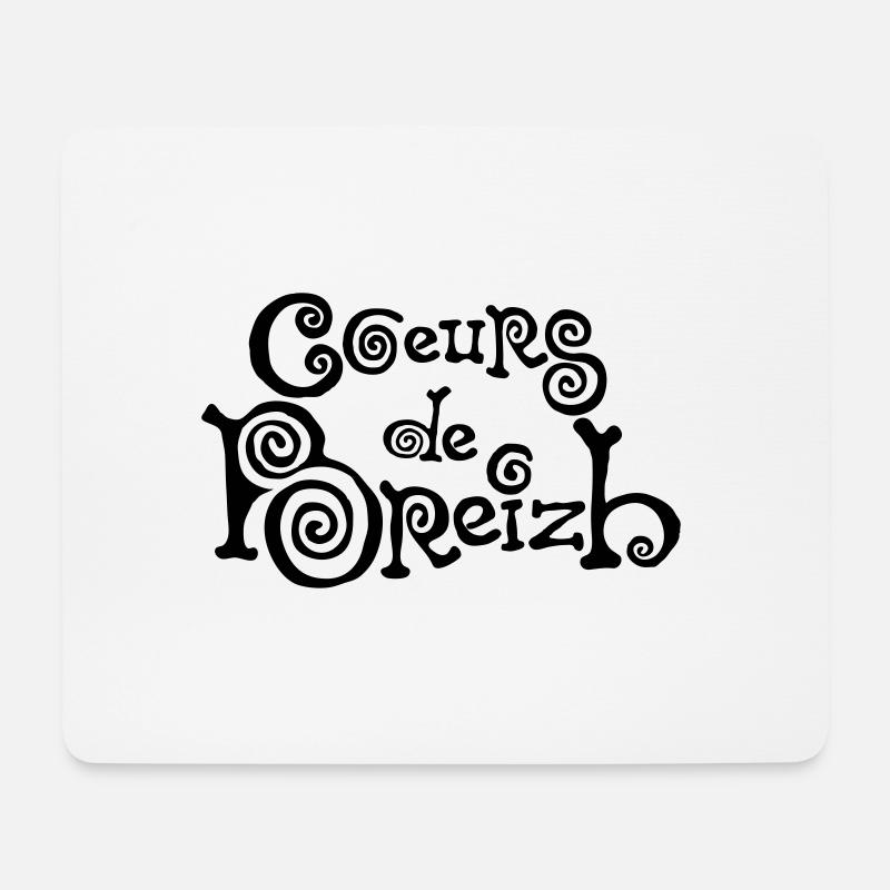 Herzen breizh Bretagne bzh logo - Mousepad (Querformat) - Weiß