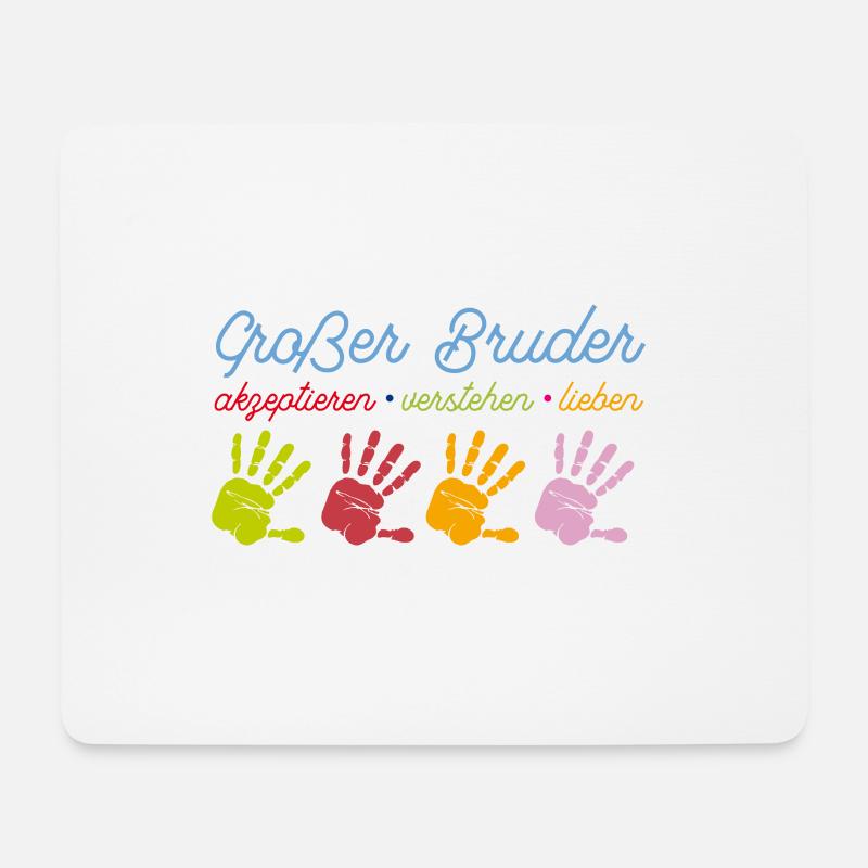 Grosser Bruder Großer Bruder T-Shirt - Mousepad (Querformat) - Weiß