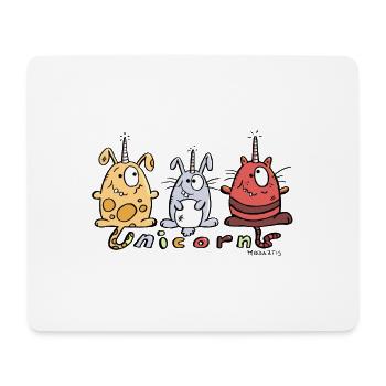 Einhorn Trio - Mousepad (Querformat) - Weiß - Vorne