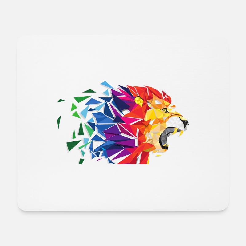 Löwe - Mousepad (Querformat) - Weiß