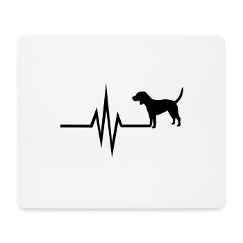 Mein Herz schlägt für Hunde - Beagle - Mousepad (Querformat) - Weiß - Vorne