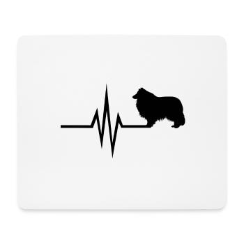Mein Herz schlägt für Hunde Collie Langhaarcollie - Mousepad (Querformat) - Weiß - Vorne