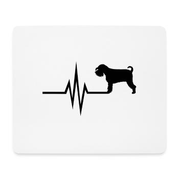 Mon cœur bat pour les chiens - miniature chien schnauzer - Tapis de souris (format paysage) - blanc - Devant