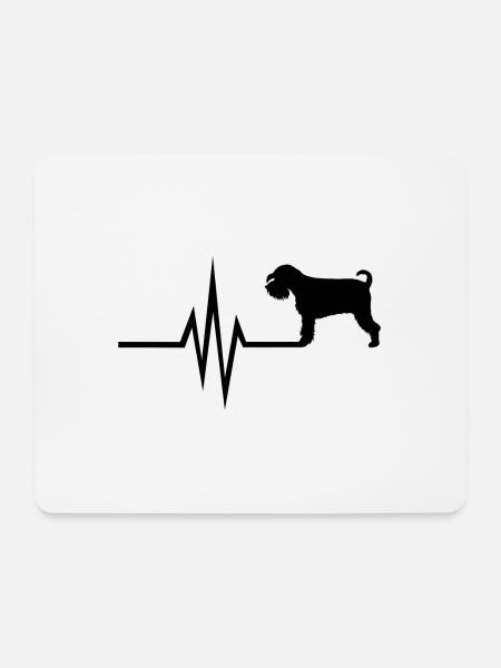 Mein Herz schlägt für Hunde - Zwergschnauzer Hund - Mousepad (Querformat) - Weiß
