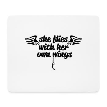 She flies... - Mousepad (Querformat) - Weiß - Vorne