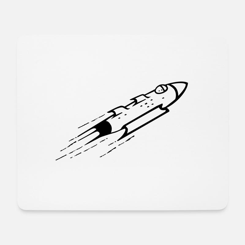 Rakte Weltall Geschenkidee schnell zum Mond - Mousepad (Querformat) - Weiß