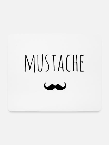 Mustache Bart Geschenk Idee - Mousepad (Querformat) - Weiß