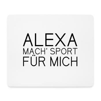 alexa mach sport fuer mich - Mousepad (Querformat) - Weiß - Vorne