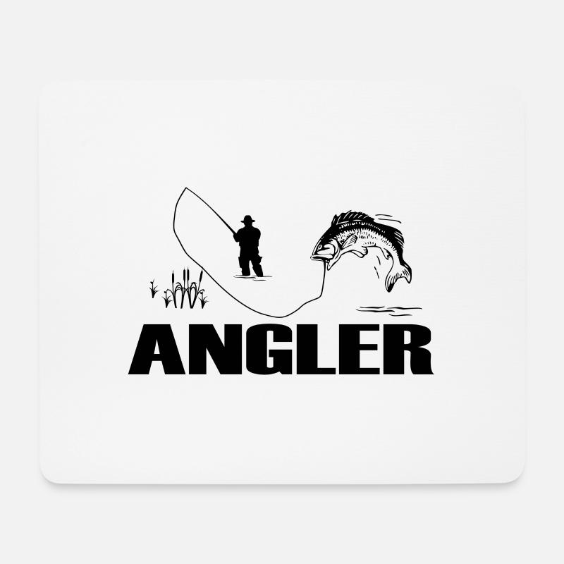 Angler - Mousepad (Querformat) - Weiß