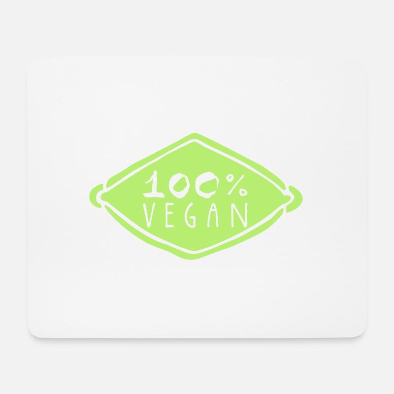 100 Prozent Vegan - Mousepad (Querformat) - Weiß