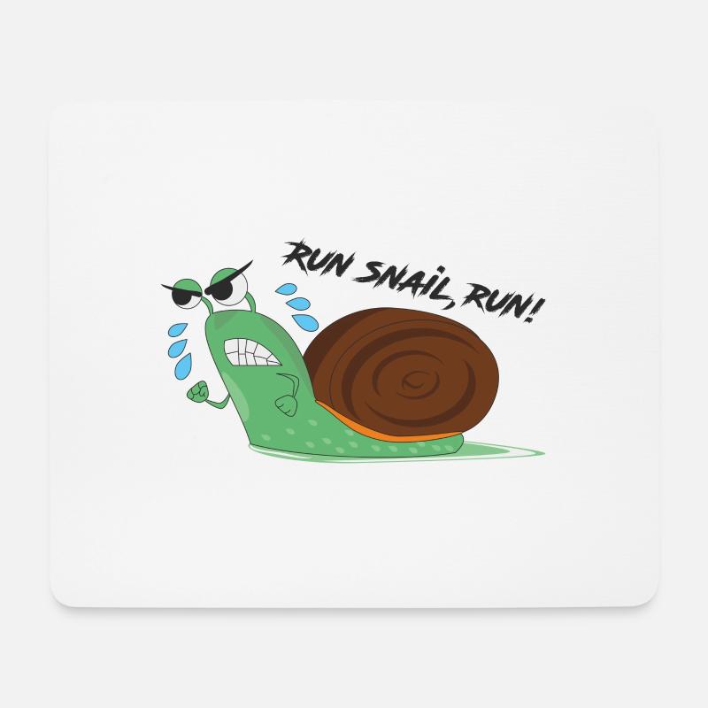 Schnecke - Mousepad (Querformat) - Weiß