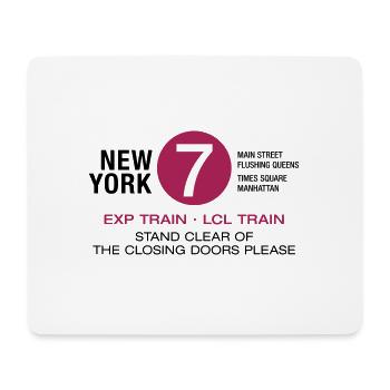 New York City Subway 7 Manhattan Queens NYC - Tapis de souris (format paysage) - blanc - Devant
