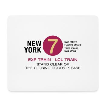 New York City Subway 7 Manhattan Queens NYC - Tapis de souris (format paysage) - blanc - Devant
