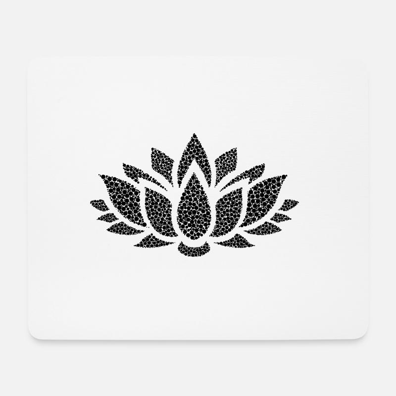 Blume schwarz cool stylish modern Mode modisch - Mousepad (Querformat) - Weiß
