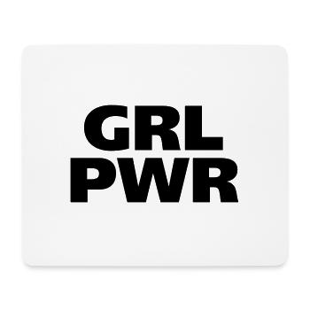 GRL PWR Girl Power coole Mädchen starke Frauen fit - Mousepad (Querformat) - Weiß - Vorne