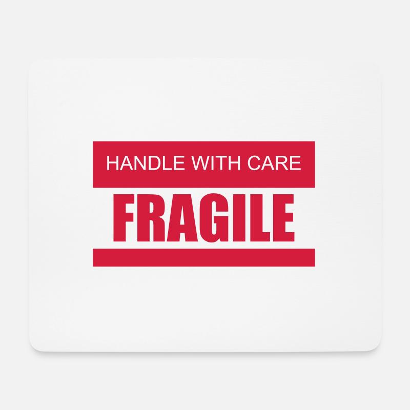 FRAGILE Handle with care 2c - Mousepad (Querformat) - Weiß