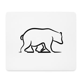 Brown Bear - Grizzly - Mouse Pad (horizontal) - white - Front