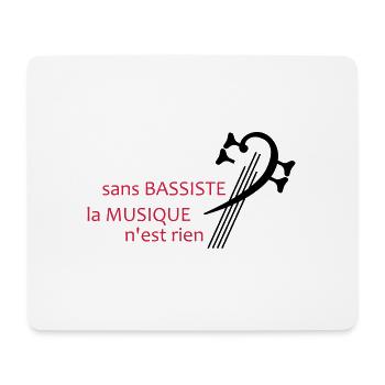 Sans bassiste la musique n'est rien - Tapis de souris (format paysage) - blanc - Devant