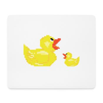 Duck mother with child chicks young gift duck - Mouse Pad (horizontal) - white - Front