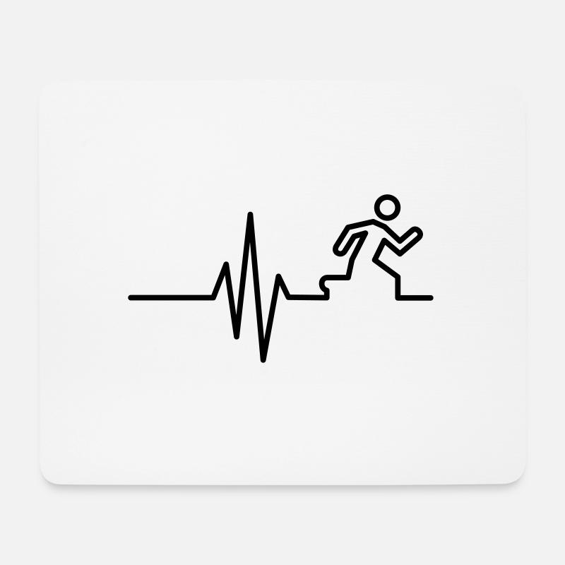 Laufen Symbol Herzschlag Läufer - Mousepad (Querformat) - Weiß