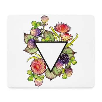 Fleurs de paille avec triangle - Tapis de souris (format paysage) - blanc - Devant
