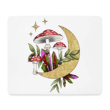 Pilze im Mondschein - Mousepad (Querformat) - Weiß - Vorne
