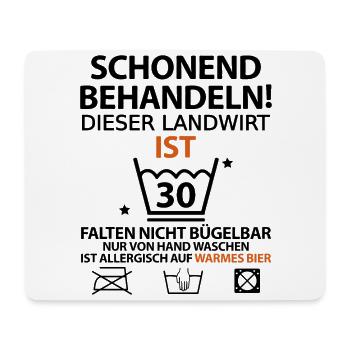 30 Geburtstag Landwirt Traktorfahrer Witzig Lustig - Mousepad (Querformat) - Weiß - Vorne